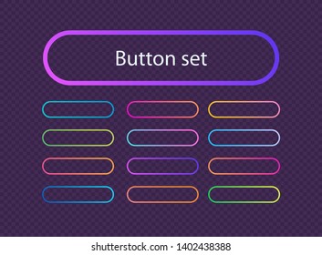 Set of vector button gradient line style