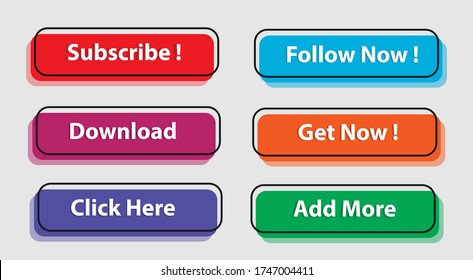 Set of Vector Button for Web and Video Online Streaming Editable.