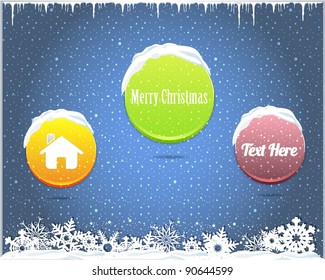 Set of Vector Button/Banner - Winter Web Elements