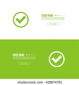 Set of vector buttons with check marks or ticks