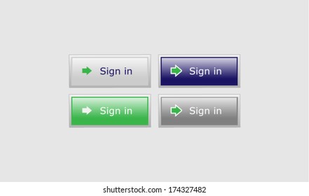 Set of vector buttons - Sign in - in four variations