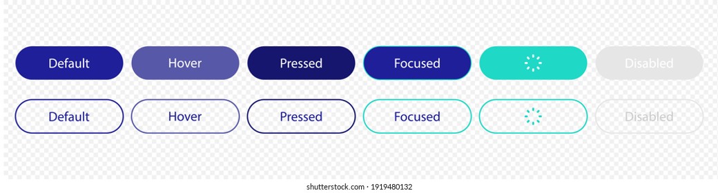 Set of vector buttons. User interface buttons for application or site. UI kit. Vector illustration EPS 10