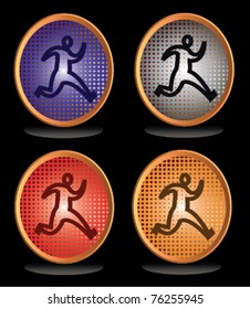 Set of vector buttons with web