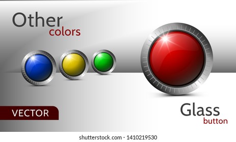 Set of vector buttons for web design. Multi-colored buttons for the design of app and games.