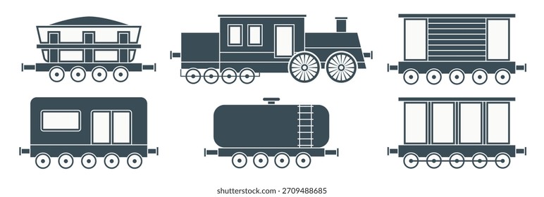 Set of vector caboose collection illustration