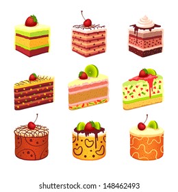 Set of vector cakes