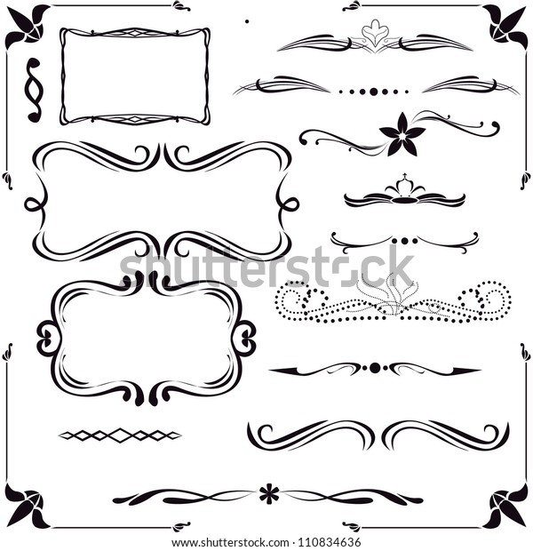 Set Vector Calligraphic Design Elements Stock Vector (Royalty Free ...