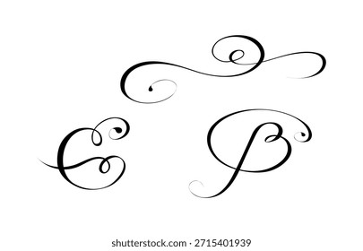 Satz von kalligraphischen Vektorelementen und Seitendekorationen