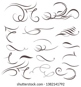 Set of vector calligraphic flourishes for design