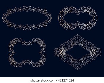 Set of vector  calligraphical   frames