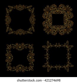 Set of vector  calligraphical   frames
