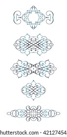 Set of vector  calligraphical   vignettes