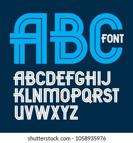 Set of vector capital alphabet letters made with white lines, can be used for logo creation in public relations business 