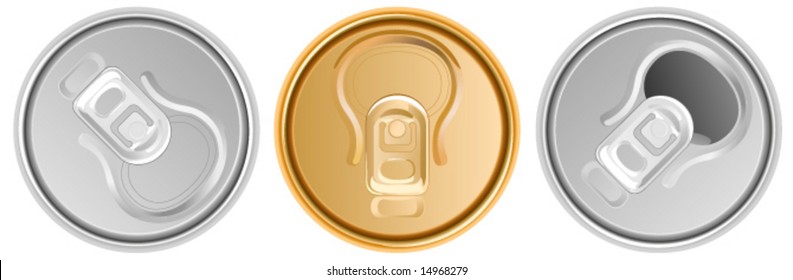 set of vector caps of cans