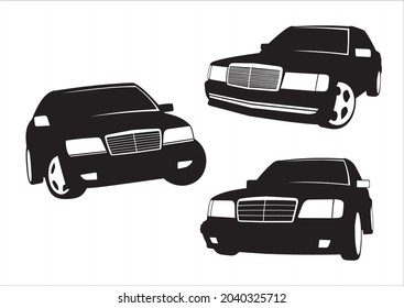 a set of vector car models. Mercedes 190.