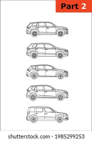 conjunto de modelos de vehículos vectores 