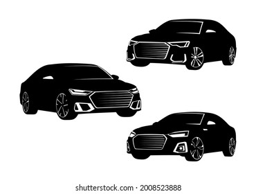 a set of vector car models. From top to bottom ( Audi A 6, A 7, S 5).