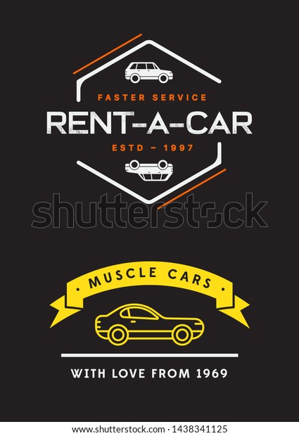 Set of Vector Car Rental Service\
Elements can be used as Logo or Icon in premium\
quality