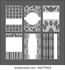 Set of vector card template. (Can be used as texture for cards, invitations, DIY projects, web sites or for any other design)
