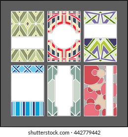 Set of vector card template. (Can be used as texture for cards, invitations, DIY projects, web sites or for any other design)