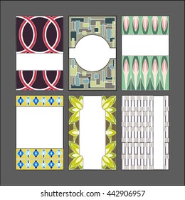 Set of vector card template. (Can be used as texture for cards, invitations, DIY projects, web sites or for any other design)