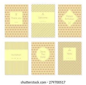 Set of vector card templates or brochures. May be used for birthday, invitations, save the date