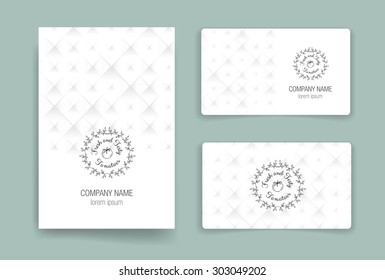 Set of vector card templates. Business card. Invitation. Modern Hipster Style for Invitation, Business Contemporary Design. Elements for Placards, Flyer. Card, for invitation or announcement