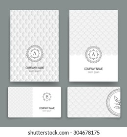 Set of vector card templates. Business card. Invitation. Modern Hipster Style for Invitation, Business Contemporary Design. Elements for Placards, Flyer. Card, for invitation or announcement