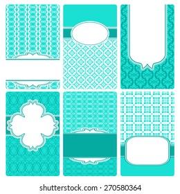 Set of vector card templates. Perfect for invitations and greeting cards for any holiday - Mother's Day, Valentine's Day, wedding, birthday, birth of a child.