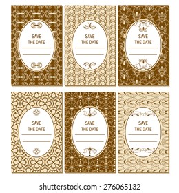 Set of vector card templates for Save The Date and any cards, invitations.