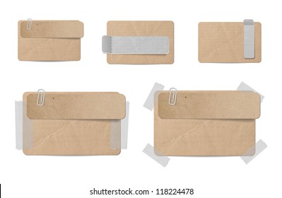 A set of vector cardboard textured banners
