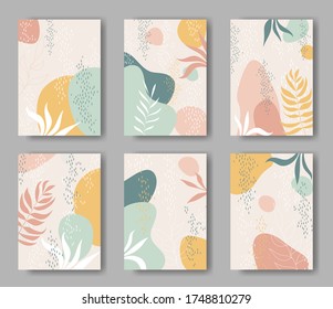 Conjunto de tarjetas vectoriales con ornamento abstracto