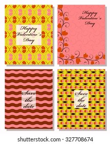 Set of vector cards. Save the date. Happy Valentine's Day