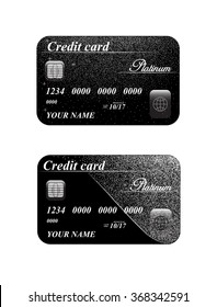 Set of vector cards with silver glitter