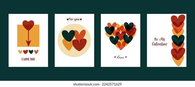  Juego de tarjetas vectoriales para el día de San Valentín.