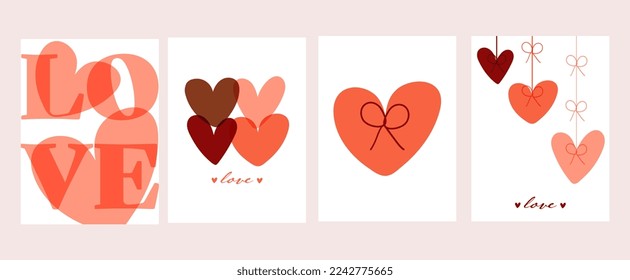  Juego de tarjetas vectoriales para el día de San Valentín.