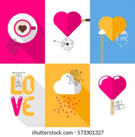 Juego de tarjetas vectoriales: Día de San Valentín