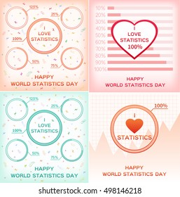 Set of vector cards for World Statistics Day