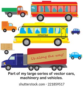 Set vector cars. This is part of  large series of vector cars, machinery and vehicles in my portfolio.