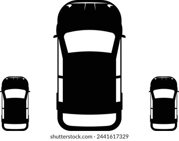 Set of vector cars top view. Flat style city transport. Vehicle icons isolated.