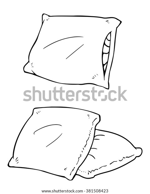 Set Vector Cartoon Bed Pillows Stock Vector (Royalty Free) 381508423 ...