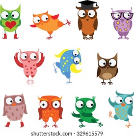 Set Vector Cartoon Birds Stock Vector (Royalty Free) 329615579 ...