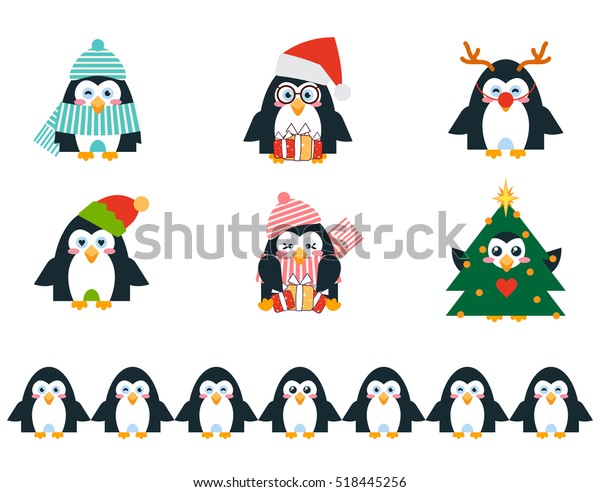 Set Vector Cartoon Birds Flat Style Stock Vector Royalty Free