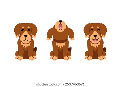 Set of vector cartoon character dog for design.