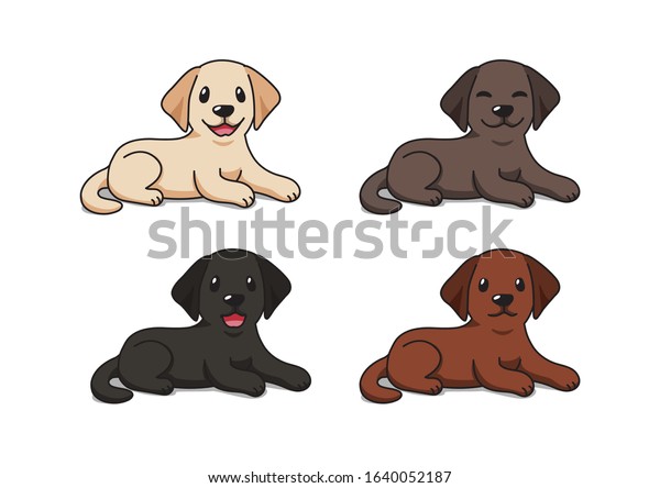Set Vector Cartoon Character Labrador Retriever Stock Vector (Royalty ...
