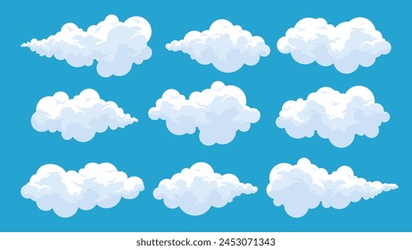 Set of vector cartoon clouds