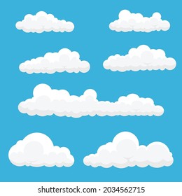 set of vector cartoon clouds .white cloud illustration.Icon or logo collection.
