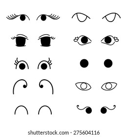 Set vector cartoon eyes