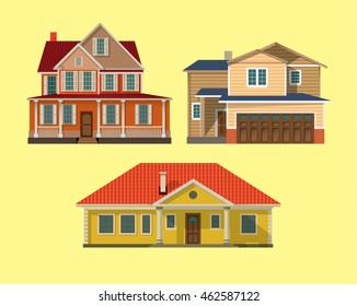 Set of vector cartoon houses