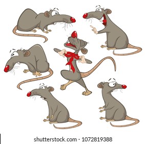 Set of Vector Cartoon Illustration. A Cute Mice for you Design